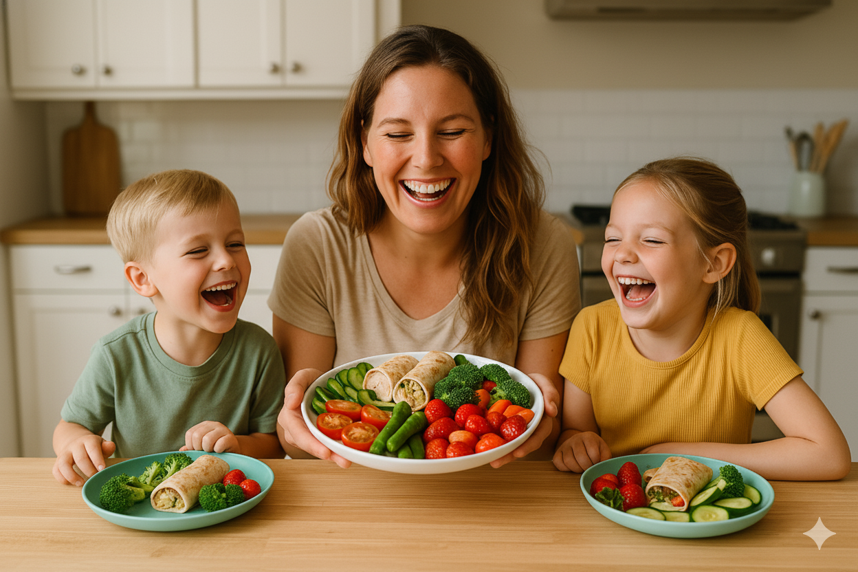 Mãe oferecendo comida ao bebê